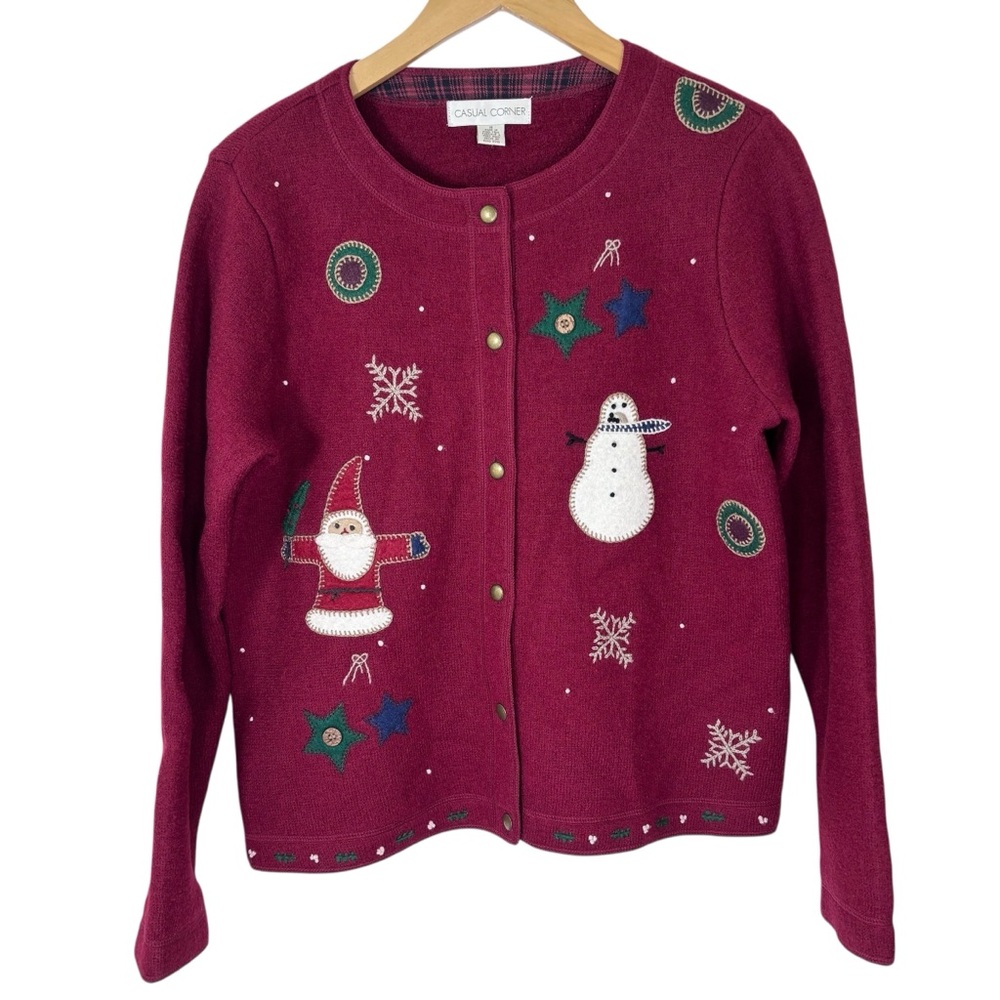 Vintage Casual Corner Wool Christmas Holiday Cardigan M